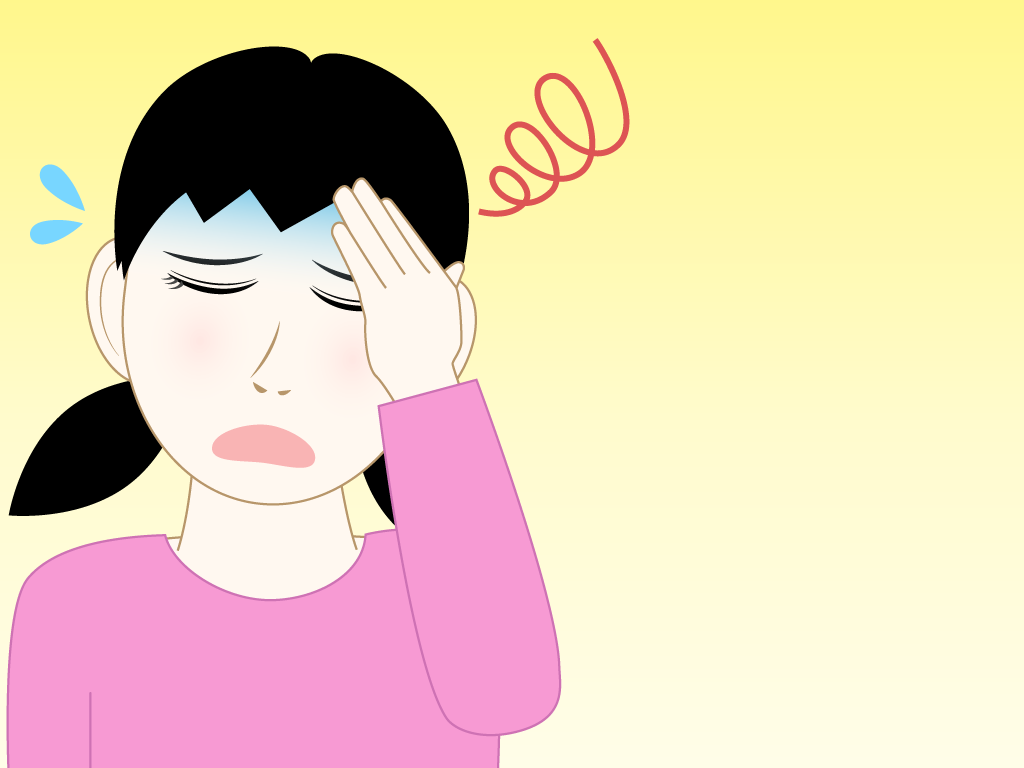 目眩がする女の子のフリー素材3