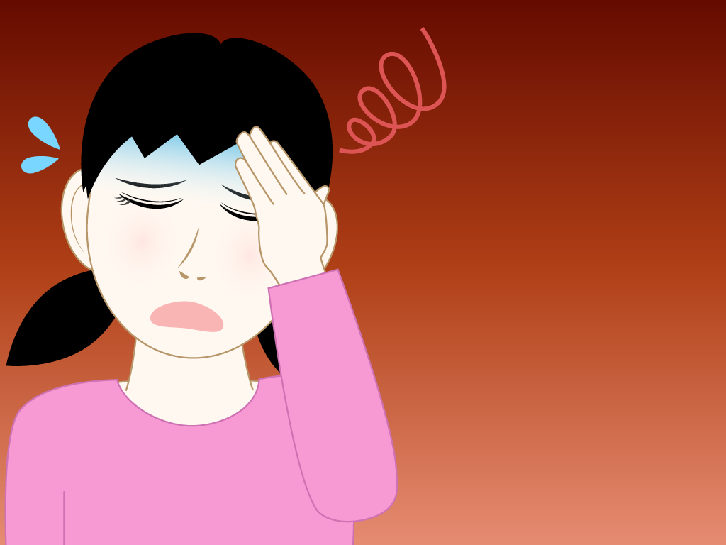 目眩がする女の子のフリー素材9