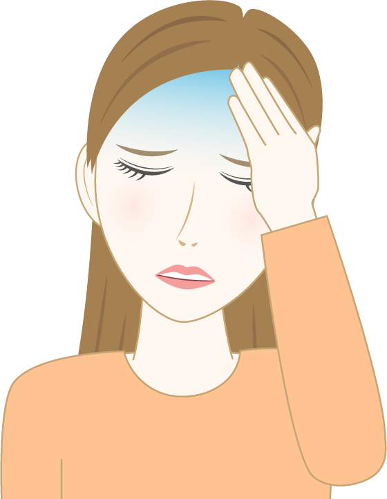 目眩がする女性のフリー素材2