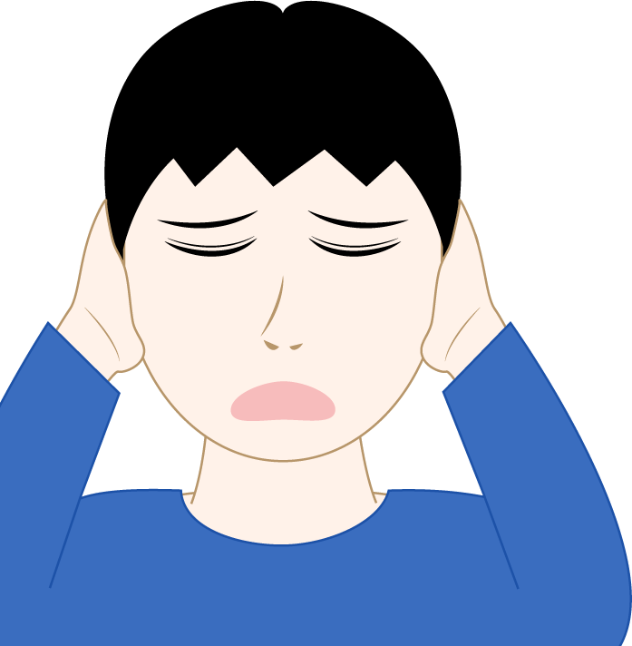 耳鳴りがする男の子のフリー素材2