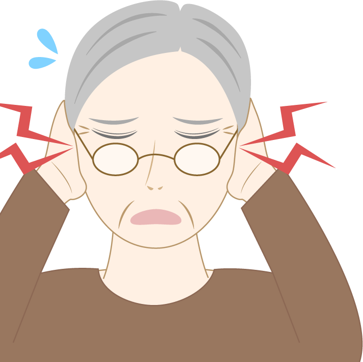 耳鳴りがする高齢男性のフリー素材1