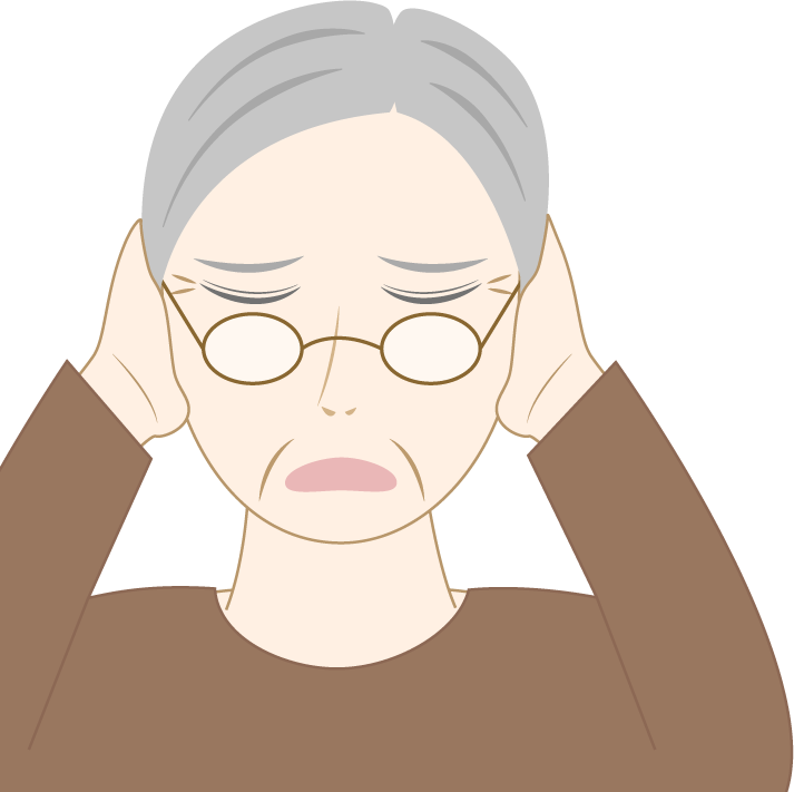 耳鳴りがする高齢男性のフリー素材2