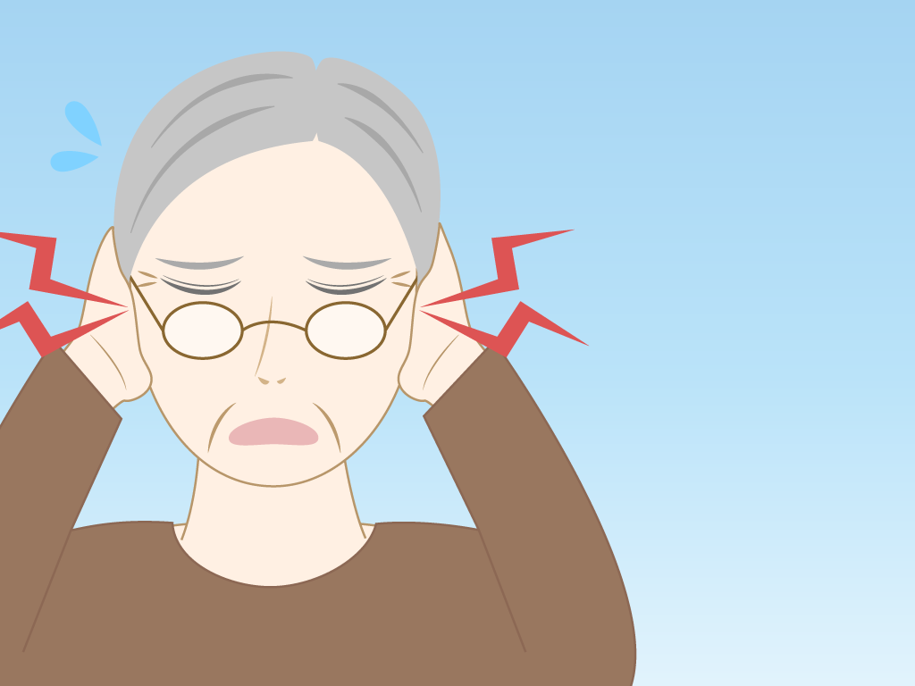 耳鳴りがする高齢男性のフリー素材5