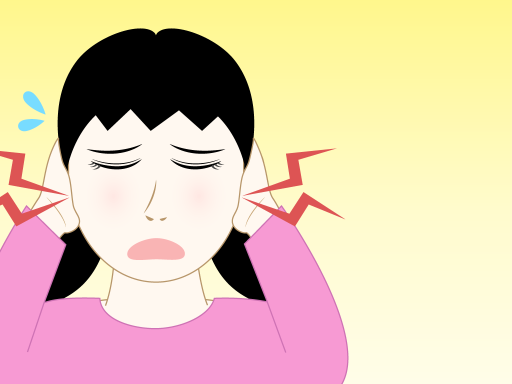 耳鳴りがする女の子のフリー素材3