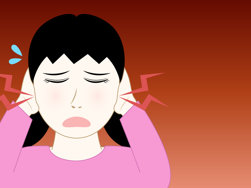 耳鳴りがする女の子のフリー素材9