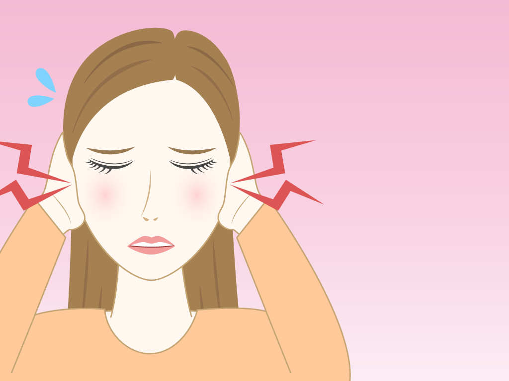 耳鳴りがする女性のフリー素材8