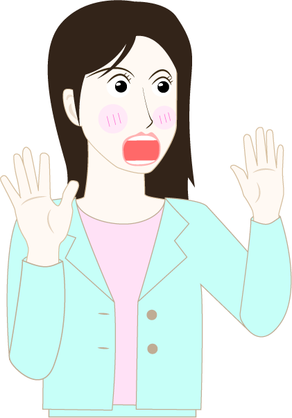 母の日のプレゼントに驚く母親の無料イラスト