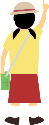 虫かごを持った女子の無料イラスト