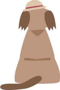 犬(後ろ姿)の無料イラスト