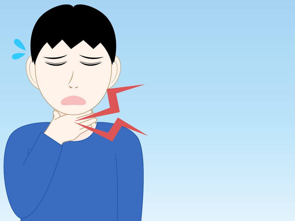 喉が痛い男の子のフリー素材5