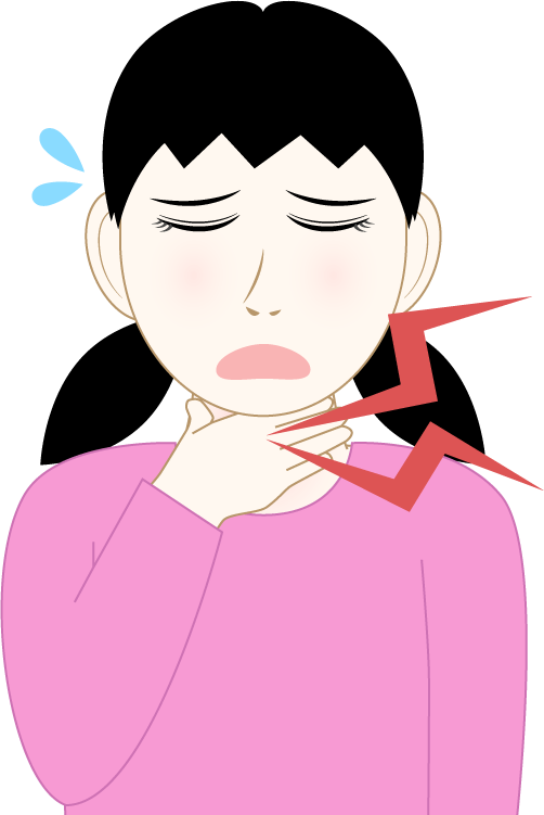 喉が痛い女の子のフリー素材1