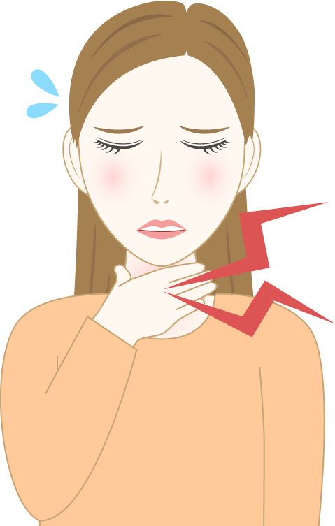 喉が痛い女性のフリー素材1