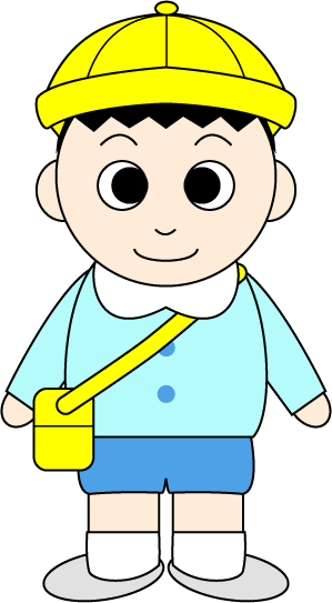 入園式を迎えた男の子の無料イラスト