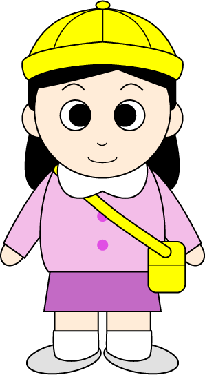 入園式を迎えた女の子の無料イラスト