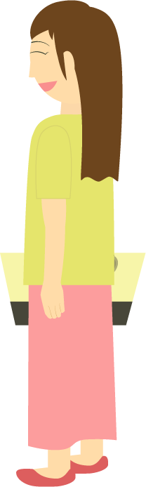 帰省した母親の無料イラスト