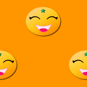 ミカン（笑顔）の無料背景画像