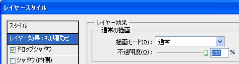 Photoshop CS5 のレイヤースタイルダイアログボックス