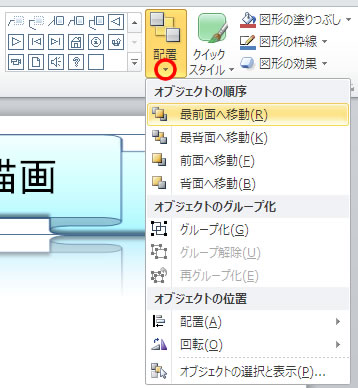 オブジェクトの順序やグループ化