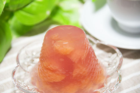 レッドグレープフルーツゼリーのフリー写真素材2