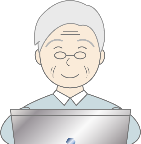 高齢男性（私服）のシンプルな人物イラスト16