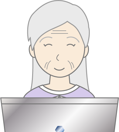 高齢女性(私服)のシンプルな人物イラスト16