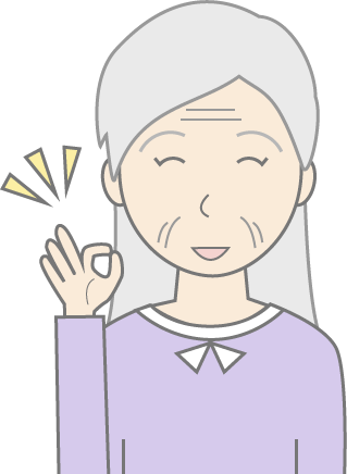 高齢女性(私服)のシンプルな人物イラスト6