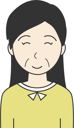 中年女性(私服)のシンプルな人物イラスト1