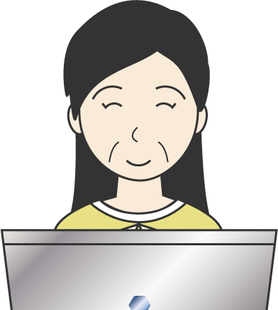 中年女性(私服)のシンプルな人物イラスト16