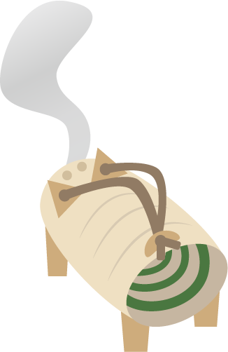 蚊取り線香入れ（豚）の無料イラスト