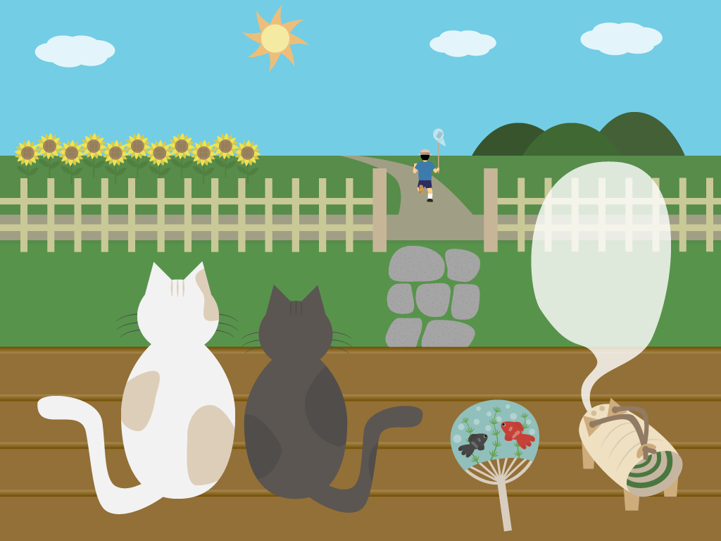 暑中見舞いの無料イラスト2