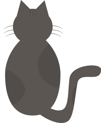 黒い猫（後ろ姿）の無料イラスト