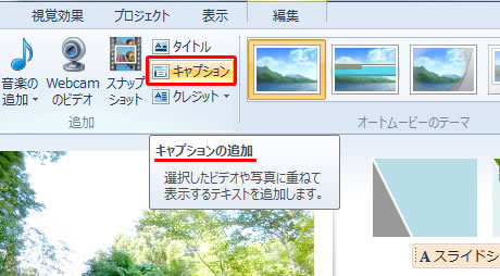 写真の上にキャプションを追加