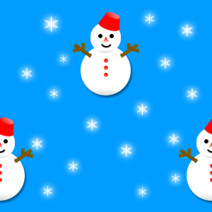 笑顔の雪だるま（無料背景画像）