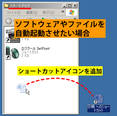 ファイルを自動的に起動