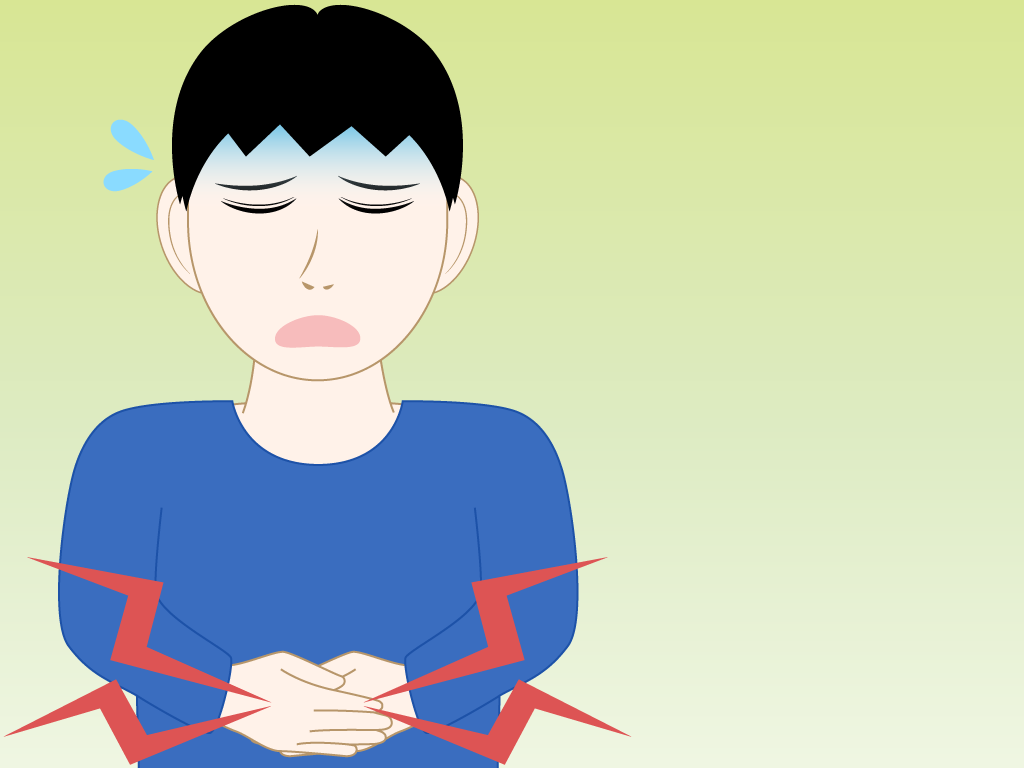 お腹が痛い男の子のフリー素材4