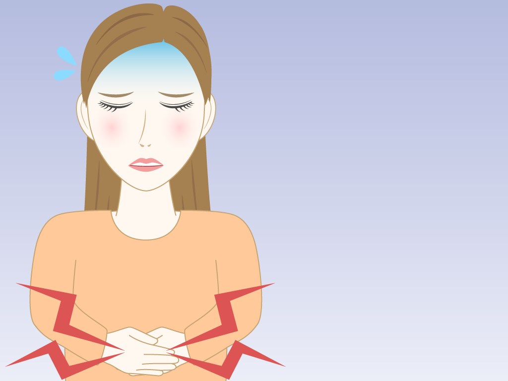 お腹が痛い女性のフリー素材6