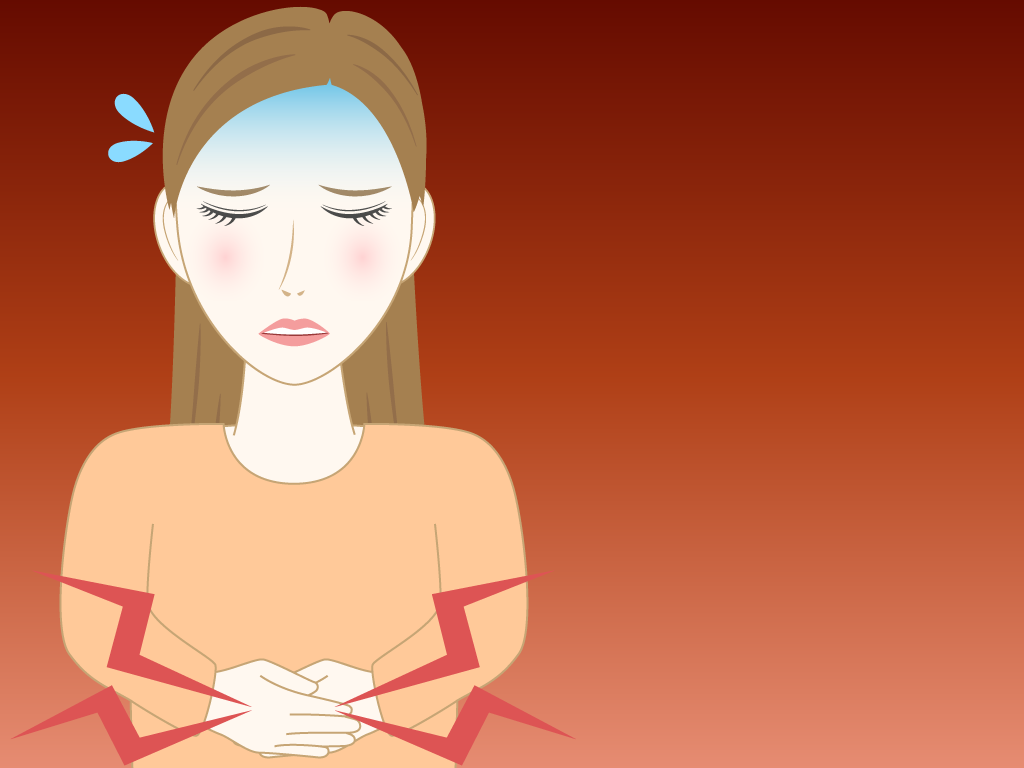 お腹が痛い女性のフリー素材9