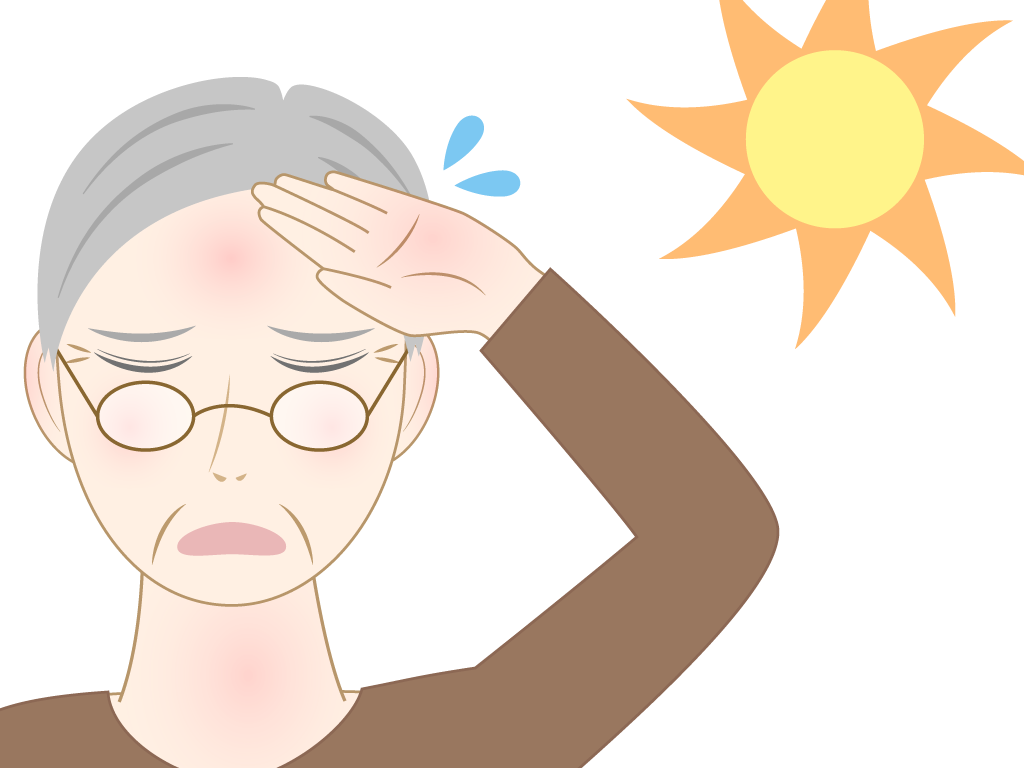 熱中症になった高齢男性のフリー素材1