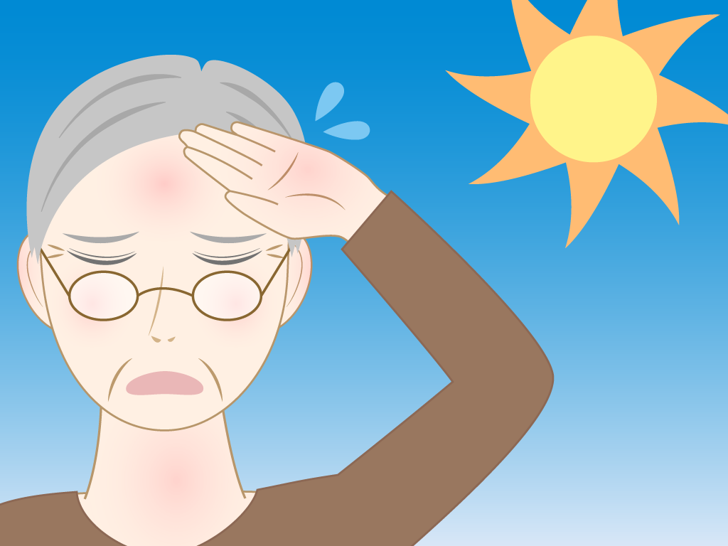 熱中症になった高齢男性のフリー素材3