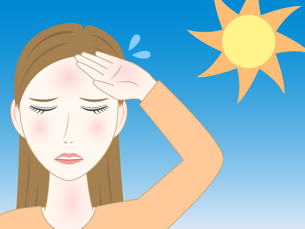 熱中症になった女性のフリー素材3