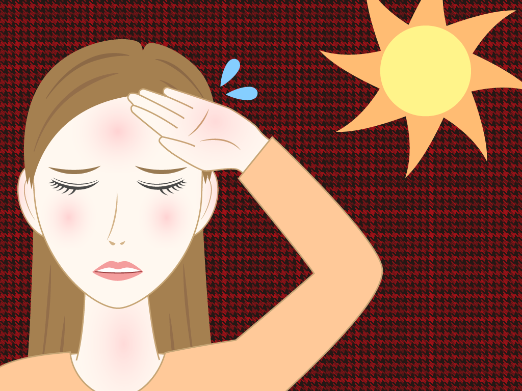 熱中症になった女性のフリー素材8