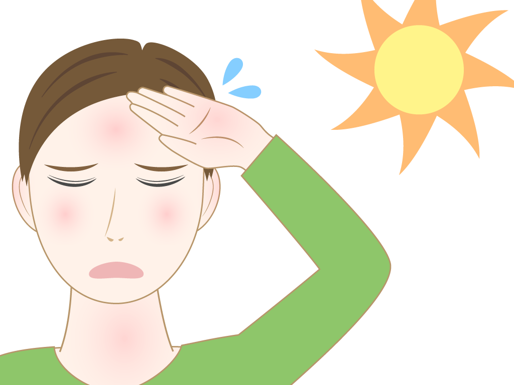 熱中症になった男性のフリー素材1