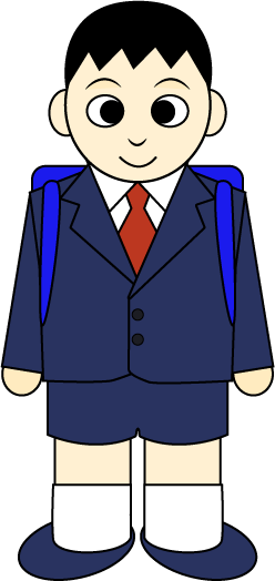 入学式を迎えた小学生男子の無料イラスト
