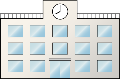 小学校(校舎)の無料イラスト