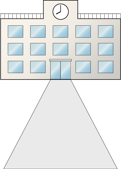 小学校(校舎と道)の無料イラスト