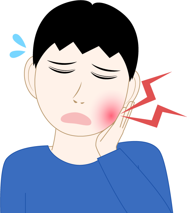 歯が痛い男の子のフリー素材1