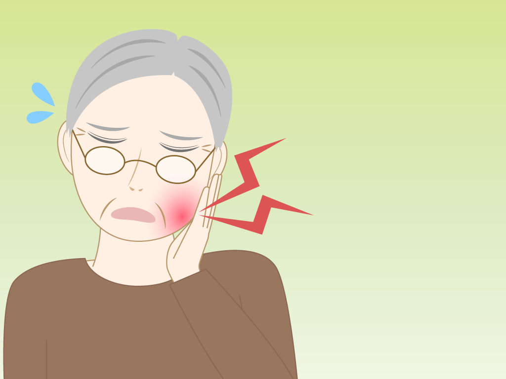 歯が痛い高齢男性のフリー素材4