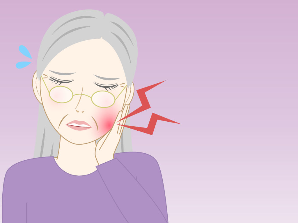 歯が痛い高齢女性のフリー素材7