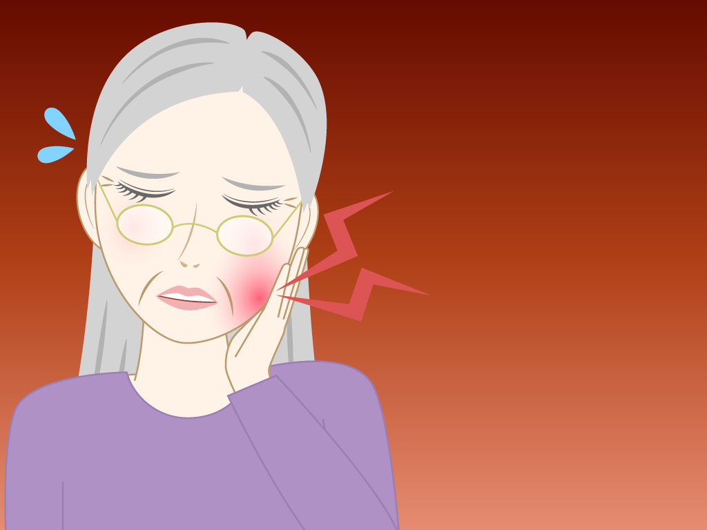 歯が痛い高齢女性のフリー素材9