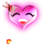 風船の紐が付いたハート（透過処理済み）